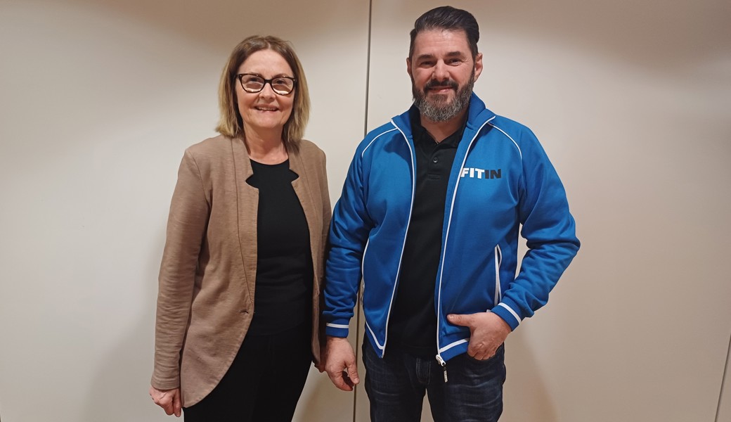 Jeanette Mösli, Präsidentin der FDP Grabs (links), und Norbert Ebneter, Gründer Fitin.