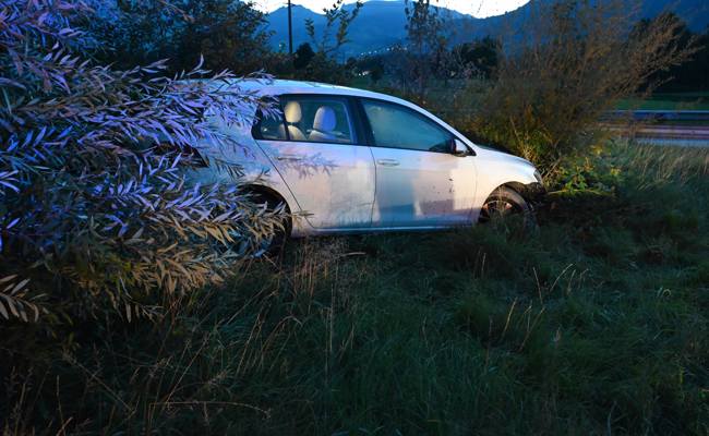 Alkoholisierter Lenker landet mit Auto im Wiesland