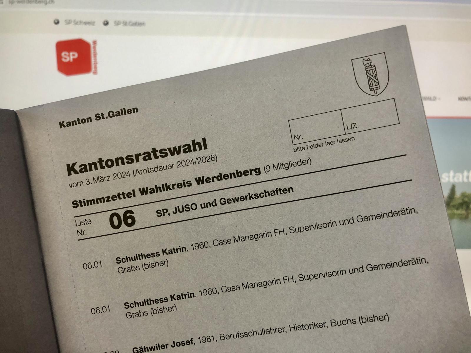 Das sind die Kandidierenden der Liste 06: SP, JUSO und Gewerkschaften