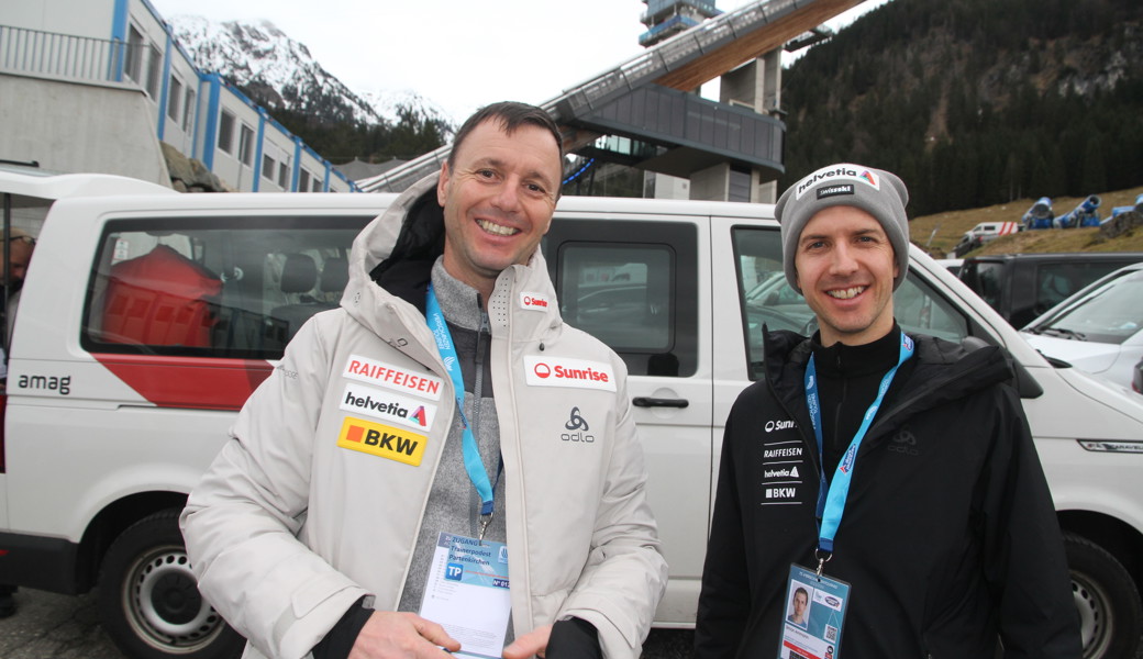 Martin Künzle (links) durfte das 20-Jahr-Trainerjubiläum feiern, Simon Ammann bestritt dieses Jahr seine 25. Vierschanzentournee.