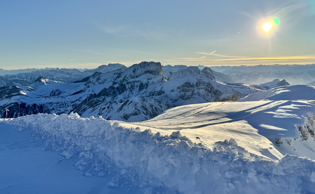 Winterwunderwelt in Weiss und Blau