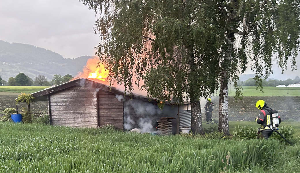 Schrebergarten brannte wegen Holzasche
