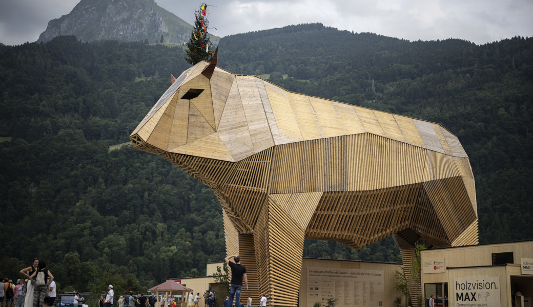 Muni Max ist 182 Tonnen schwer, 21 Meter hoch und besteht aus 1200 Kubikmeter Holz. Er wurde aus 4400 Einzelteilen und mit 18727 Schrauben gefertigt.