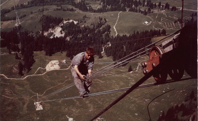 Bau der Seilbahn auf den Hohen Kasten: «Schwindelfrei musste man sein»
