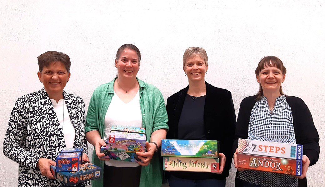 Von links: Angela Göldi (Aktuarin), Marion Hug (Geschäftsleitung), Ranya Lanig (Präsidentin) und Katinka Finke (Kassierin). 