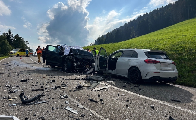 Mit Auto frontal gegen Postauto: Drei Tote bei Unfall am Ricken
