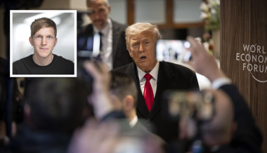 Er kommt den Mächtigen ganz nahe: Im Gedränge um Donald Trump kann es für Gian Ehrenzeller schon mal hektisch werden