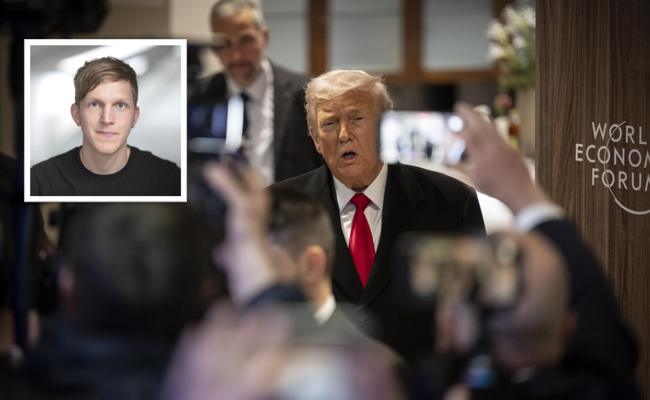 Er kommt den Mächtigen ganz nahe: Im Gedränge um Donald Trump kann es für Gian Ehrenzeller schon mal hektisch werden