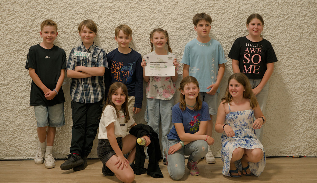 Die Gewinnerinnen und Gewinner des «Grünen Zweiges» der Primarschule Gadretsch, Sevelen.