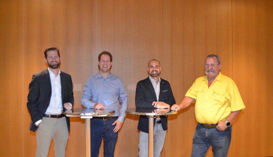 Die vier Kandidaten für das Ortsgemeindepräsidium präsentierten sich im besten Licht