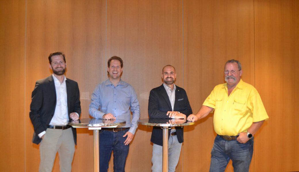  Die vier Kandidaten für das Präsidium der Ortsgemeinde Buchs, Andreas Schwarz, Mario Schwendener, Andreas Rohrer und Peter Hofmänner (von links). 
