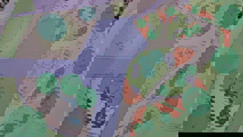  Der Plan zeigt, wie die Umgebung gestaltet werden soll.