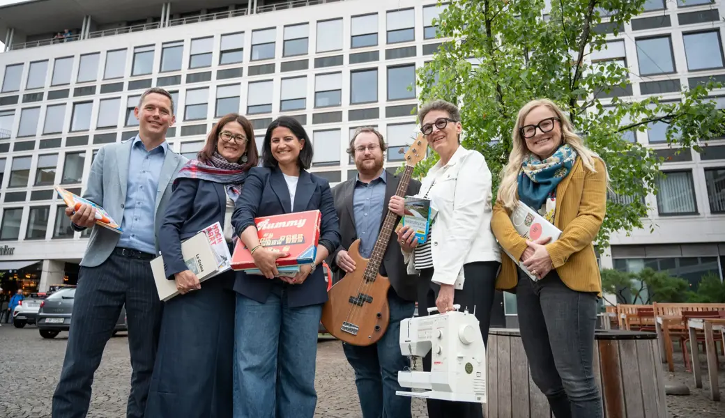 Der Vorstand des Vereins für ein Ja zur Neuen Bibliothek, von links: Mathias Müller, Katrin Schulthess, Lisa Vincenz Egger, Mike Sarbach, Jennifer Deuel und Jacqueline Gasser-Beck. 