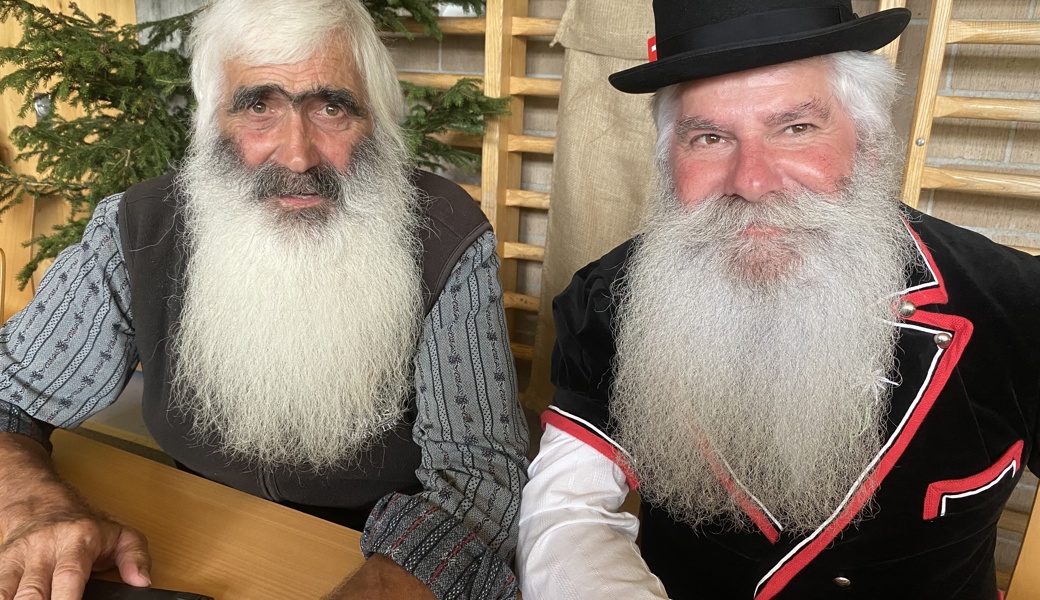 Die zwei schönsten Bartträger, von links: Kurt Rohner (73) aus Diepoldsau gewinnt in der Kategorie «Älpler» und Anton Raimann (65) aus Fricktal in der Kategorie «International».