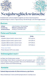 Sonderbeilage Flyer - Neujahrsglückwünsche