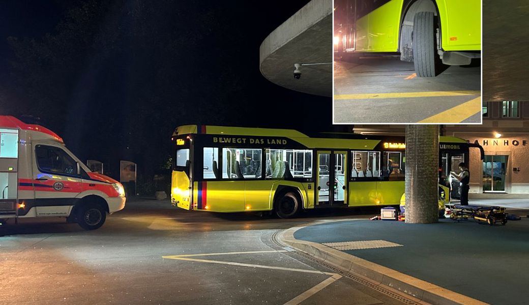 Mann beim Busbahnhof in Schaan von Bus überrollt