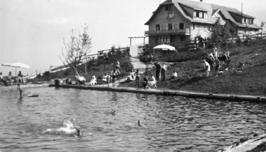 Als man am Gamserberg baden konnte: Das Kurhaus lockte mit einem Schwimmbad
