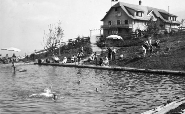Als man am Gamserberg baden konnte: Das Kurhaus lockte mit einem Schwimmbad