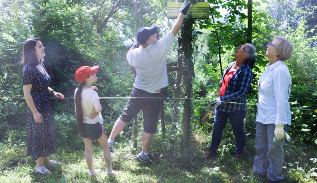  Einheimische Frauen und Kinder aus der Ukraine helfen bei der Pflege der Nussbaumplantage mit. Bilder: Heidy Beyeler