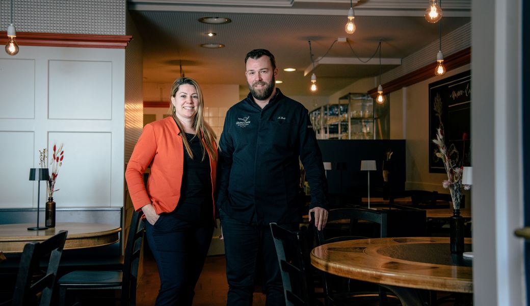 Sabrina und Michael Batt sind mit Leidenschaft Gastrounternehmer, hier bei der Eröffnung von Batt’s Restaurant im März dieses Jahres in der Altstadt von St. Gallen. 