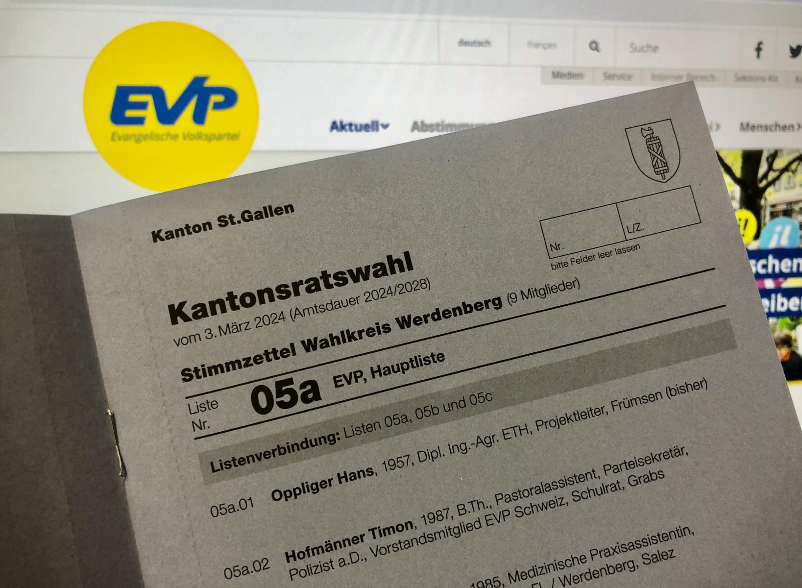 Das sind die Kandidierenden der Listen 05 a-c: EVP