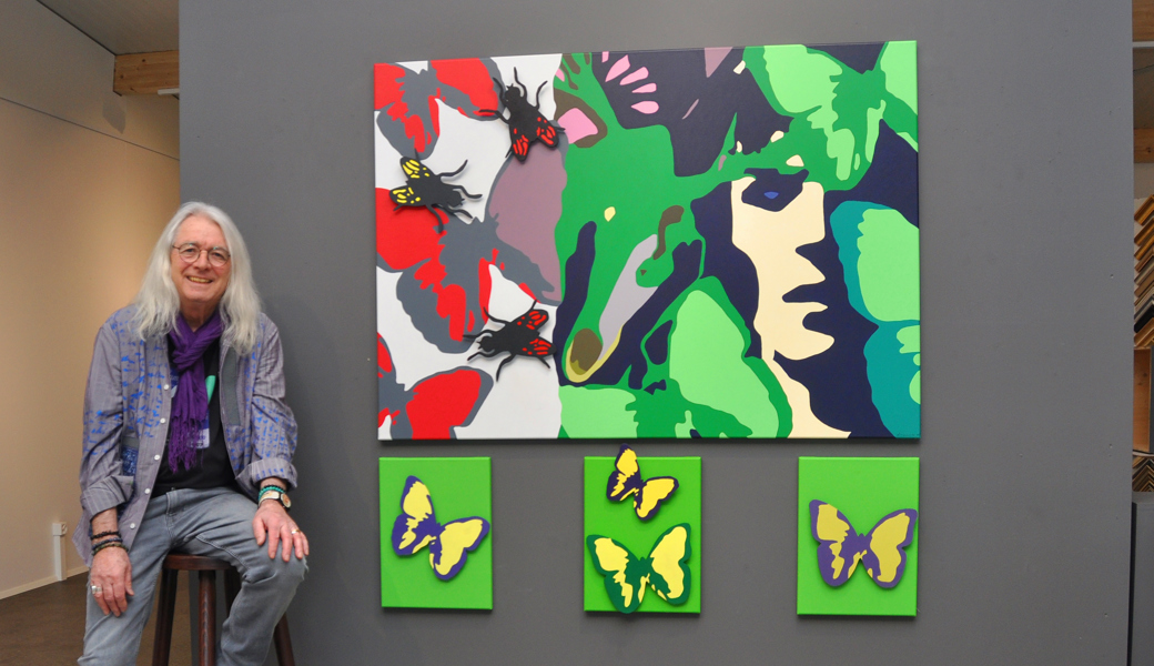 Die Persönlichkeit von Syd Barrett künstlerisch umgesetzt: Jonny Müller in der Galerie L33.