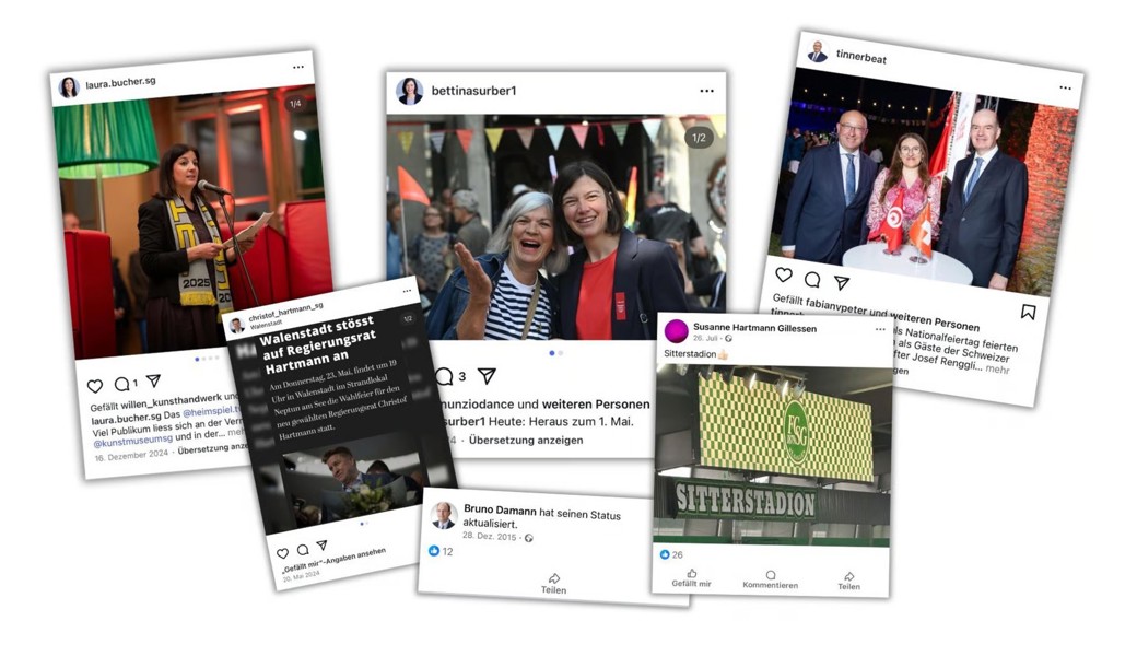 Die St.Galler Regierungsmitglieder treten online verschieden auf.