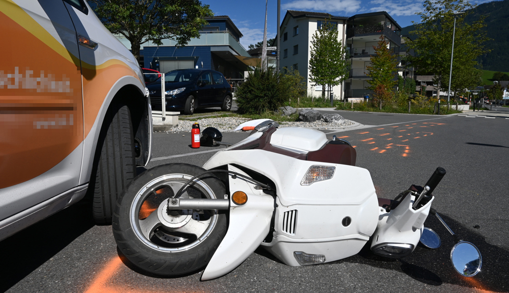 Rollerfahrer bei Vollbremsung gestürzt