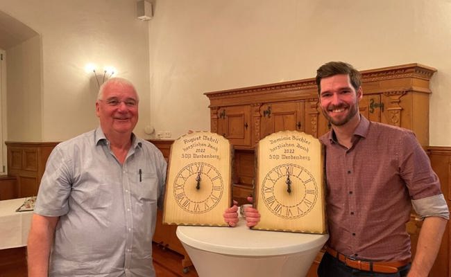 Zwei ehemaliger Mitglieder des Kreisvorstandes der SVP Werdenberg geehrt