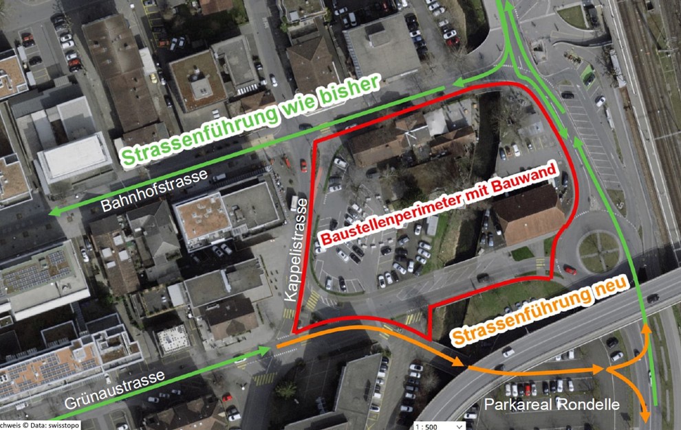2025 12 05 Uebersichtskarte Verkehrsfuehrung Gruenaustrasse