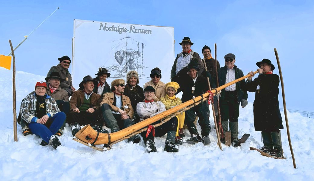 Die Toggenburgerinnen und Toggenburger am Nostalgie-Skirennen Rosswald im Wallis. 