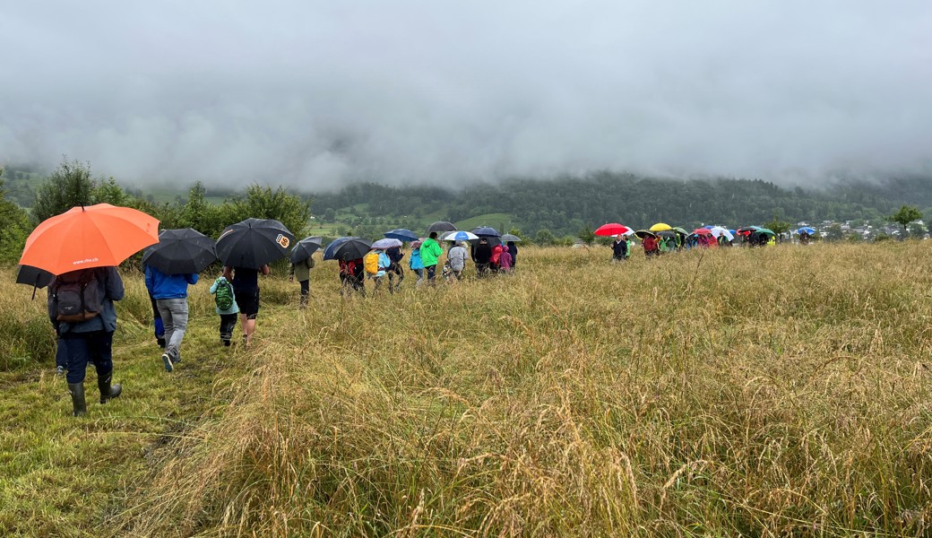 Die Exkursionsleiter erzählten den Teilnehmenden von ihren tierischen Begegnungen im Gebiet. 