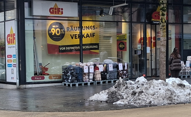 Räumungsverkauf: Gifi verlässt die Bahnhofstrasse