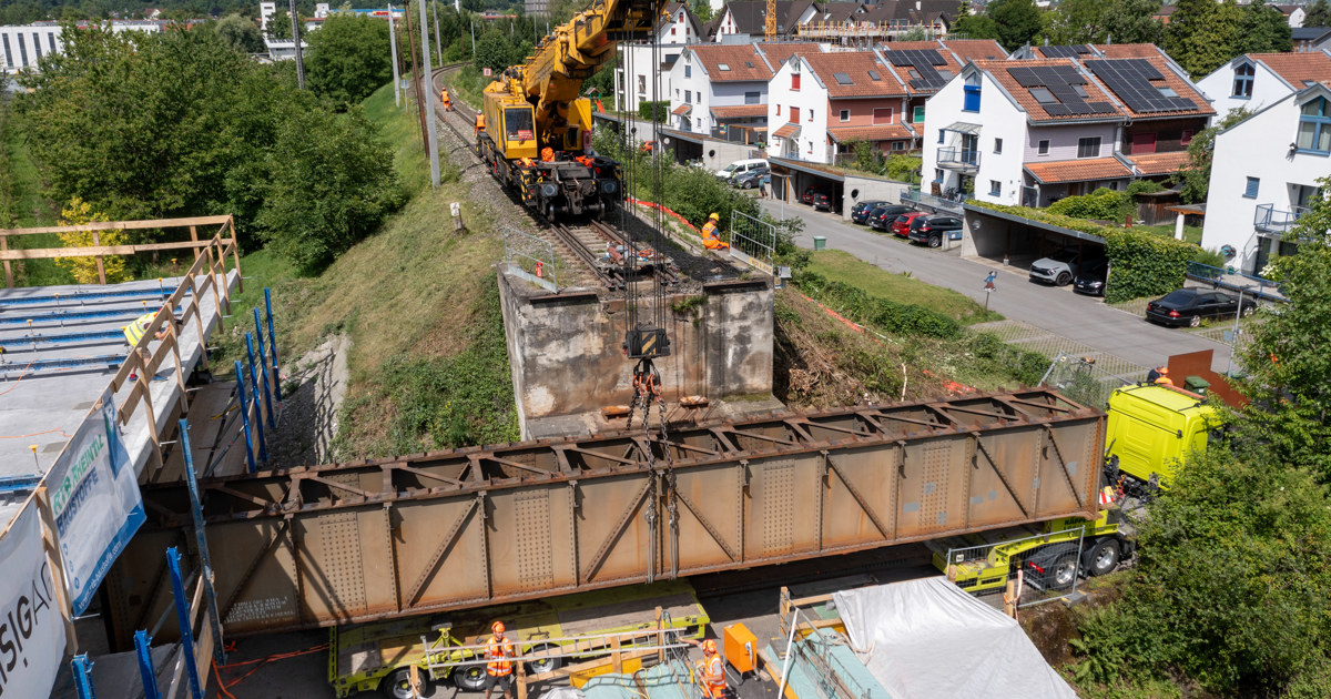 Halfway through the railway construction between Buchs and Feldkirch