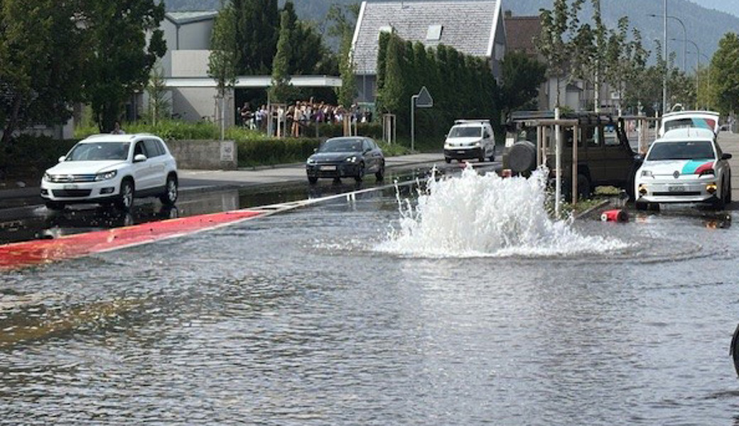 Fontana stradale: Die Churer Ringstrasse wurde zum See mit Springbrunnen.