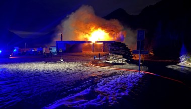 Holzheizkraftwerk in Brand geraten, Ursache unbekannt