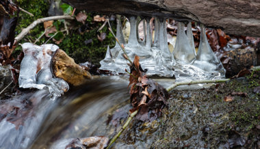 Faszinierende Eisgebilde am Röllbach