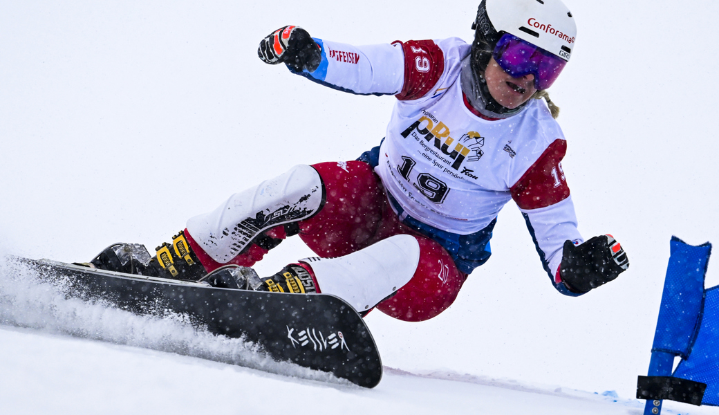  Zweiten Saisonsieg im Parallel-Slalom: Die Wartauer Snowboarderin Julie Zogg. Archivbild: Gian Ehrenzeller/Keystone