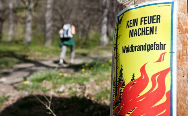 Erhebliche Waldbrandgefahr: Erlass eines bedingten Feuerverbotes