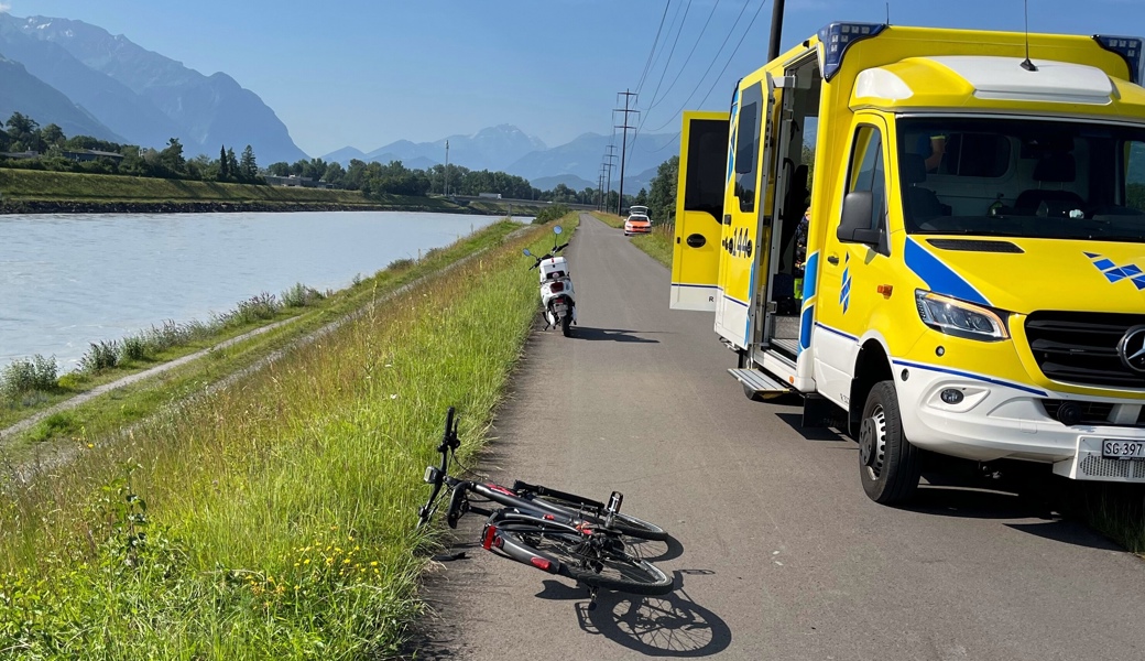 Eine Frau wurde auf dem Rheindamm von einem Hund verfolgt und kam zu Sturz.