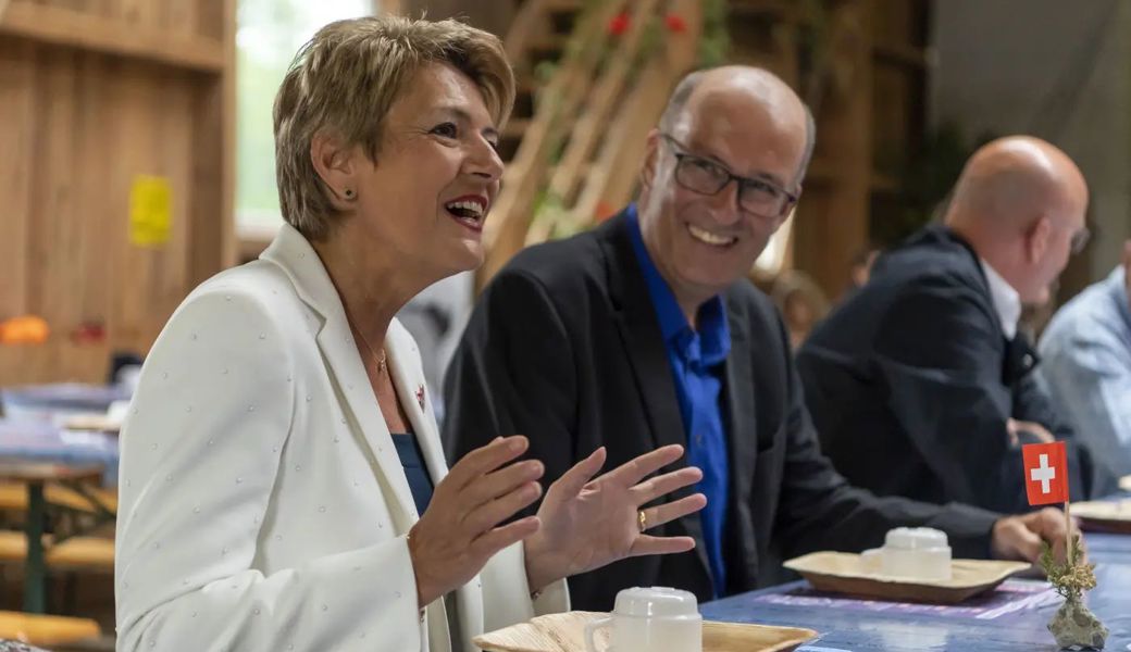 Leistet er ihr bald im Bundesrat Gesellschaft? Karin Keller-Sutter und Markus Ritter an einem 1.-August-Brunch.