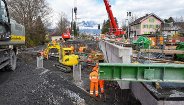 Kein einziger Zug: Das ganze Wochenende über wurde am Doppelspurausbau gearbeitet