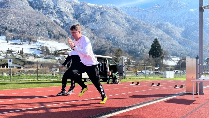 Höchstleistungen und Fortschritte im Trainingslager des TV Buchs: Tobias Gschwend beim Sprint.