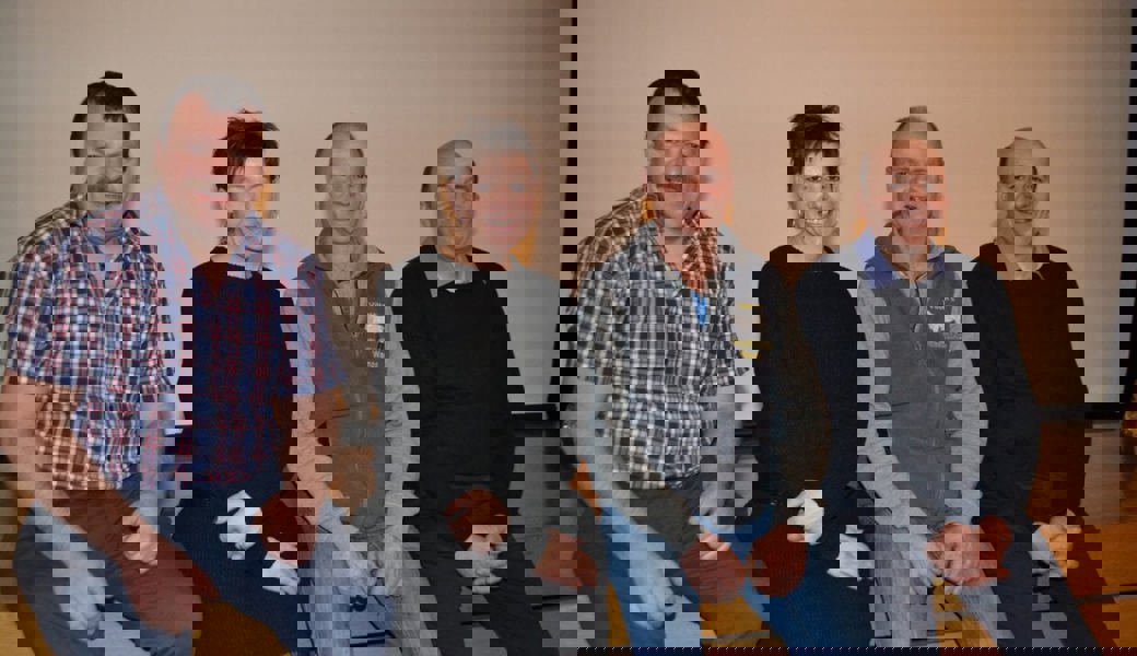  Von links: Die neuen Vorstandsmitglieder Anton Guntli, Mels, Eliane Wüst, Trübbach, und Martin Tschirky, Stels, mit Präsident Martin Keller, Buchs.