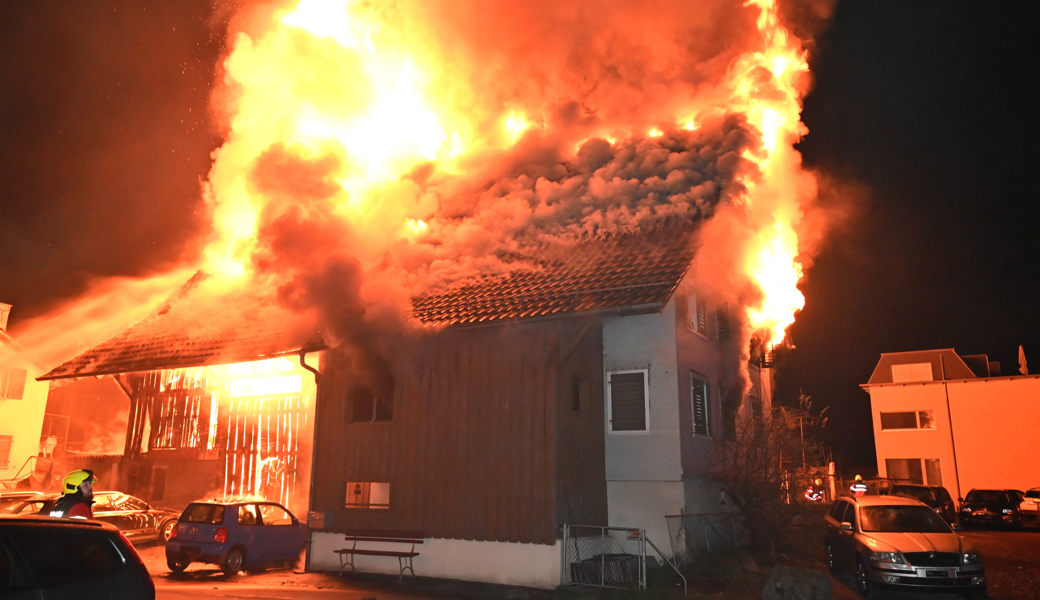 Das Einfamilienhaus in Diepoldsau stand in Vollbrand.
