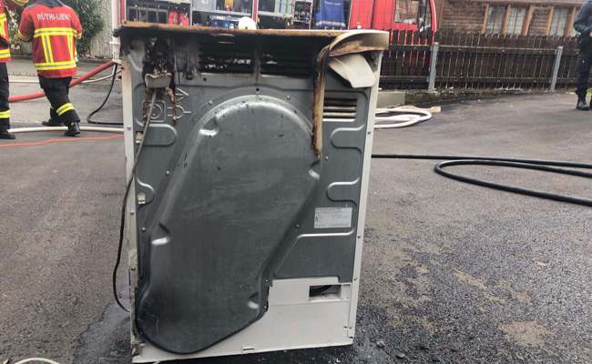 Brand eines Tumblers: Feuerwehr musste ausrücken