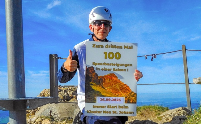 Er hat den Speer schon über 400 mal bestiegen