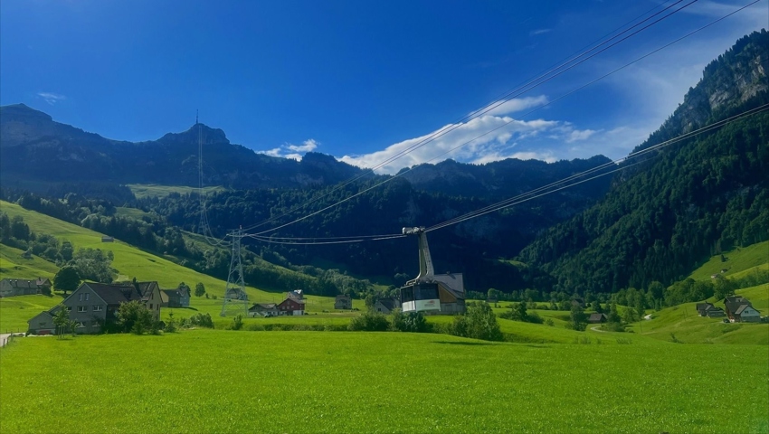 Heute hat die Seilbahn zwei Stützen. Künftig wird nur ein Mast notwendig sein. 