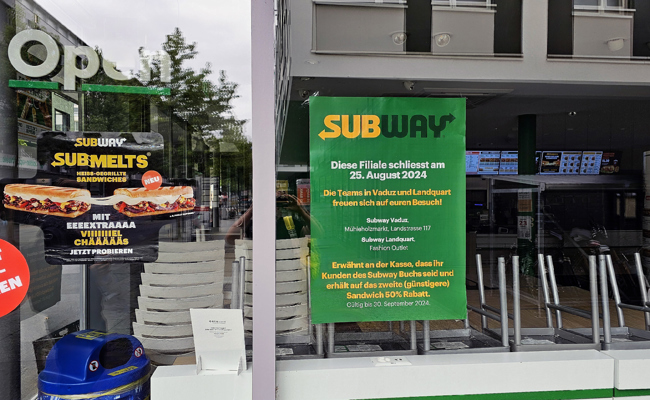 Subway will neue Filiale im Raum Buchs