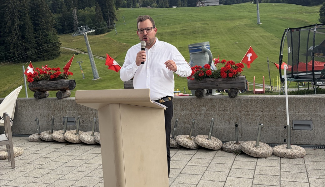 Festredner und SVP-Kantonsrat Christian Vogel in Wildhaus.
